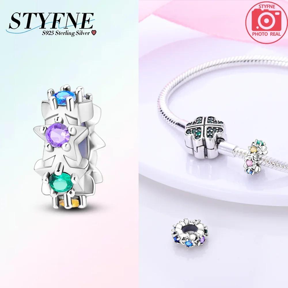 Charm Bead Charms Plata Originales Colorful Zircon Stars Bead Charms for Charm Bead Charms copper Bracelets Jewellery Making Womens Gift