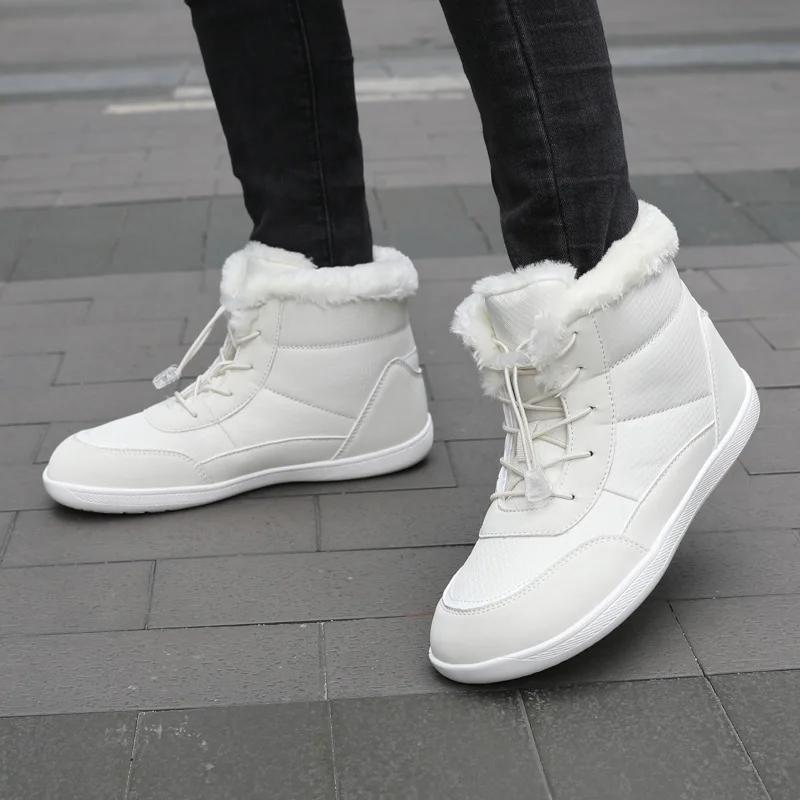 Fashion Women's Winter Snow Boots Fur Lined Barefoot Boots Wide Toe Box Ankle Booties Walking Boots Outdoor With Plush Cotton Shoes