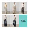 ESE-Y Women's High-Waisted Linen Blend Wide-Leg Pants