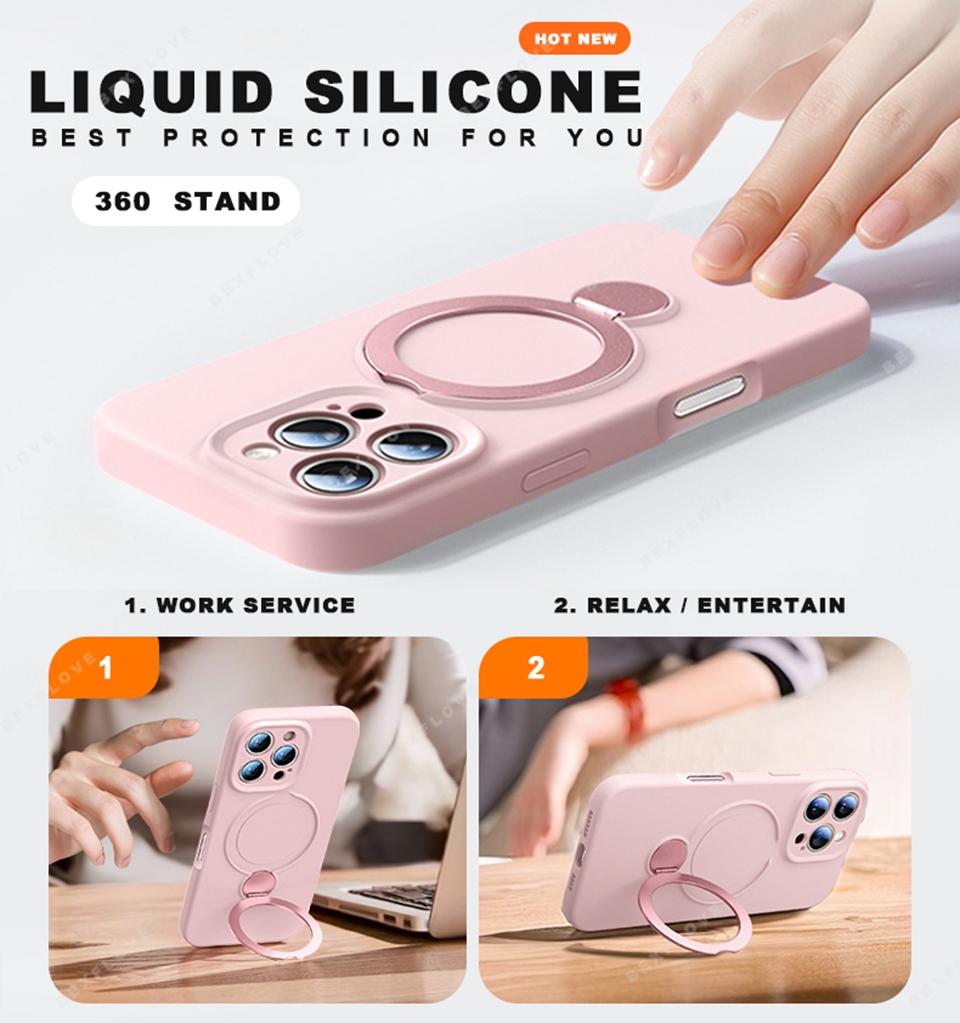Magnetisches Flüssigsilikon-Lanyard-Handyhülle Für iPhone 16 Plus 13 15 14 16 Pro Max Magsafe Ladekabel-Schutzhülle Weiche Abdeckung