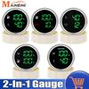 2 IN 1 Digital LED Water Temperature Gauge Voltmeter Auto Car Gauge For 12V 24V Car Motorcycle Vehicles with Adapter Ized