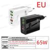Gallium Nitride 65W Multi-Port Fast Charger with 3 USB-A & 2 USB-C Ports