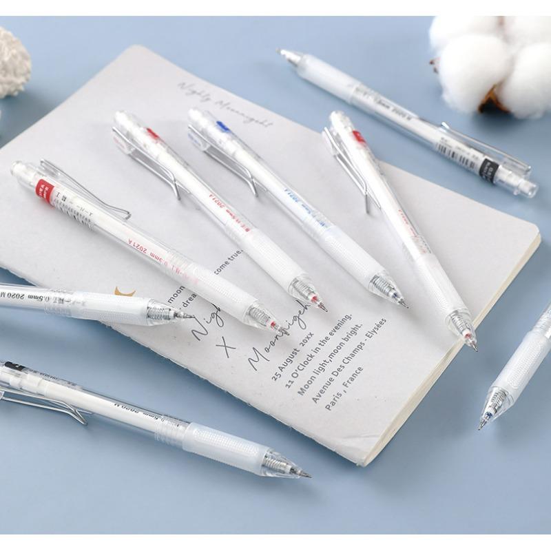 Japanese Minimalist Style Transparent Barrel 0 5mm Retractable Quick Dry St Tip Neutral Gel Pen