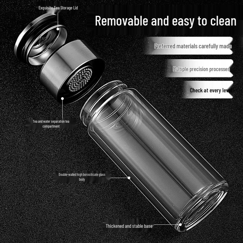 Double-Layer High Borosilicate Tea Infuser Bottle