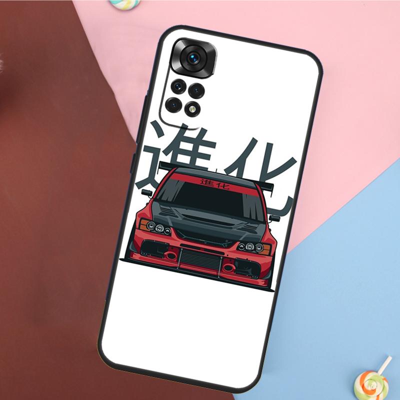 JDM Car Evo Cover For Xiaomi Redmi Note 14 13 Pro 12 11 9 10 9S 10S 11S 12S Redmi 14C 10C 12C 13C Case