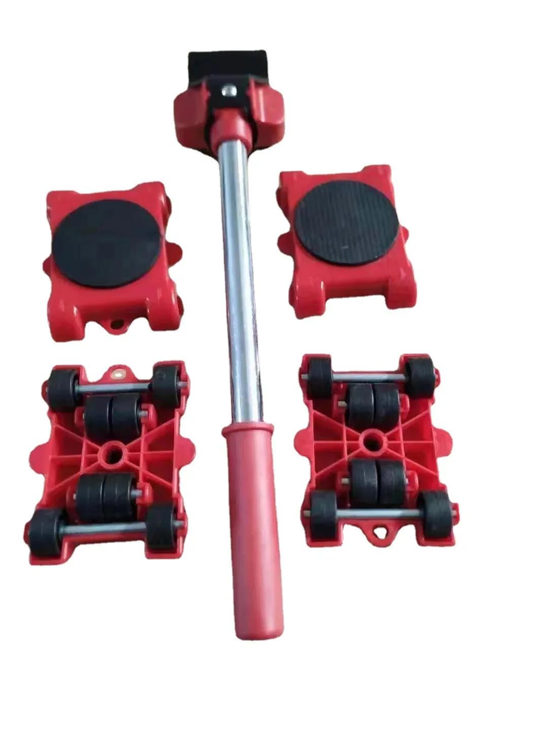 

Набор из 5 предметов, набор инструментов для перемещения мебели, транспортный подъемник, тяжелый груз, перемещение, 4-колесный роликовый грузчик с колесной балкой, инструменты для перемещения