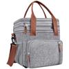 Double Deck Lunch Bag Insulated Cooler Bag Leakproof Lunch Tote Bag with Shoulder Strap Lunch Box for Work Office Picnic
