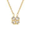 Necklace Women'S New Model, A Two-Wear Heart-To-Heart Open And Closed Four-Leaf Flower Full Diamond Versatile Clavicle Chain Titanium Steel