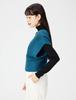 N Natural Beauty Mesh Knit Size M Basic Women's V-Neck Vest, Blue,