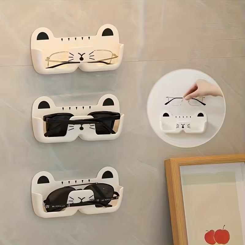 1pc Stylish Wall-Mount Eyeglass Case, No-Drill, Space-Saver for Bedside, Bathroom, Bedroom, Minimalist & Compact