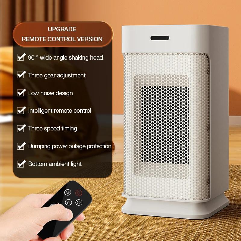 Portable PTC ceramic electric heater with multi-stage adjustment, silent, small household fan and night light heater. 1200W&US