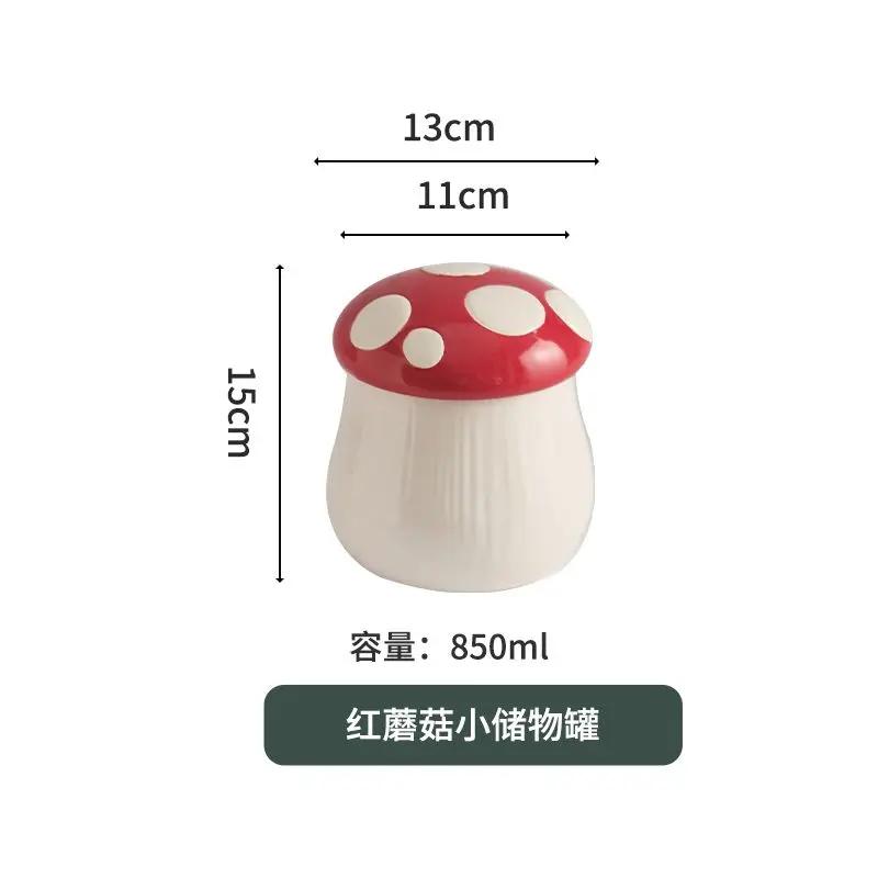 Red Mushroom Western Pasta Plate Ceramic Coffee Cup with Lid Fine Dessert Salad Bowl Kitchen Ceramic Stew Cup Mushroom Garnish