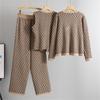 Women's Spring and Autumn New Fashion Style Knitted suit  Tank Top Sweater cardigan Pants 3 Piece suit
