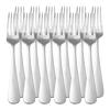 Basic Dinner Forks, Round Edge, Stainless Steel, 12-Piece Set, Silver