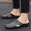 Mocasines casuales de cuero con agujeros para hombre