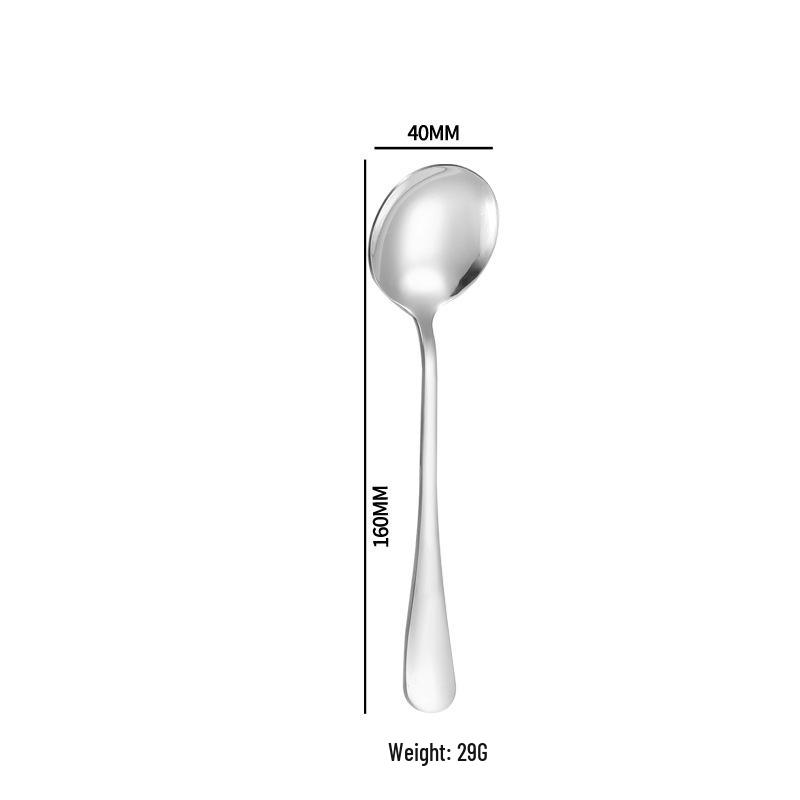 1010 Stainless Steel Western Cutlery Set: Steak Knife, Fork, Spoon, Dessert Spoon, Serving Fork, and Ice Spoon.