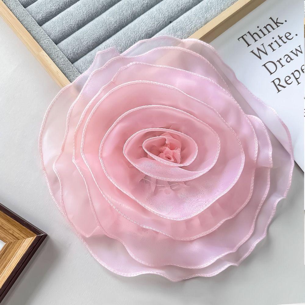 3D Clothing Patch Chest Flower Clothes Appliques Wedding Dress Organza Large Flower Patch  Sewing