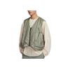Tech Vintage Logo Fishing Woven Loose Warm Vest Men Vest Light-Army-Green Black HM4263-320