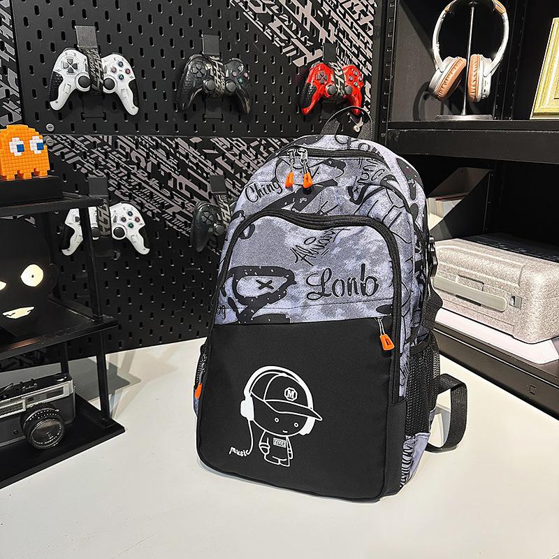 New Music Astronaut Backpack Junior High School College Students Graffiti Print Large Capacity Men and Women Backpack