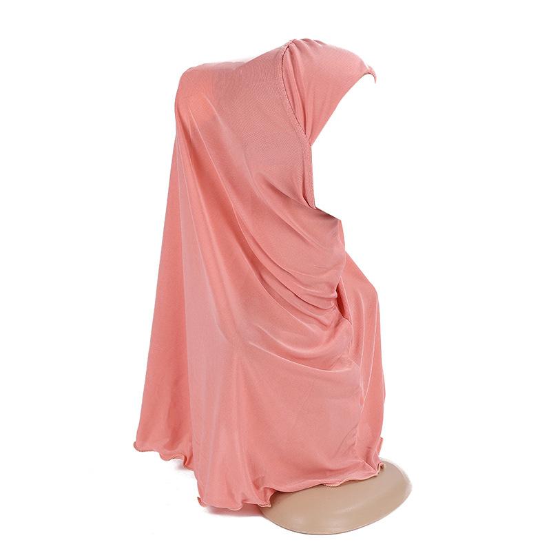 Muslim Scarf Big Girls Plain Hijab Hats Islamic Headscarf Hat Amira Pull On Headwrap Beautiful 10 Years Girl Scarf