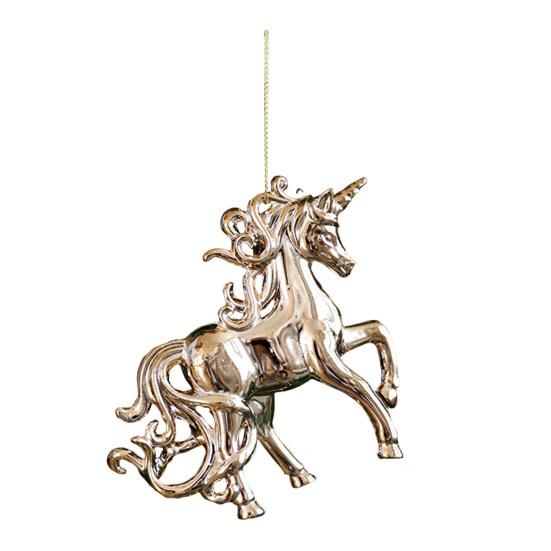 Christmas Ornaments Plastic Glitter Gold Snowflake/Reindeer/Angel Hanging Ornaments for Xmas Tree Winter Decoration