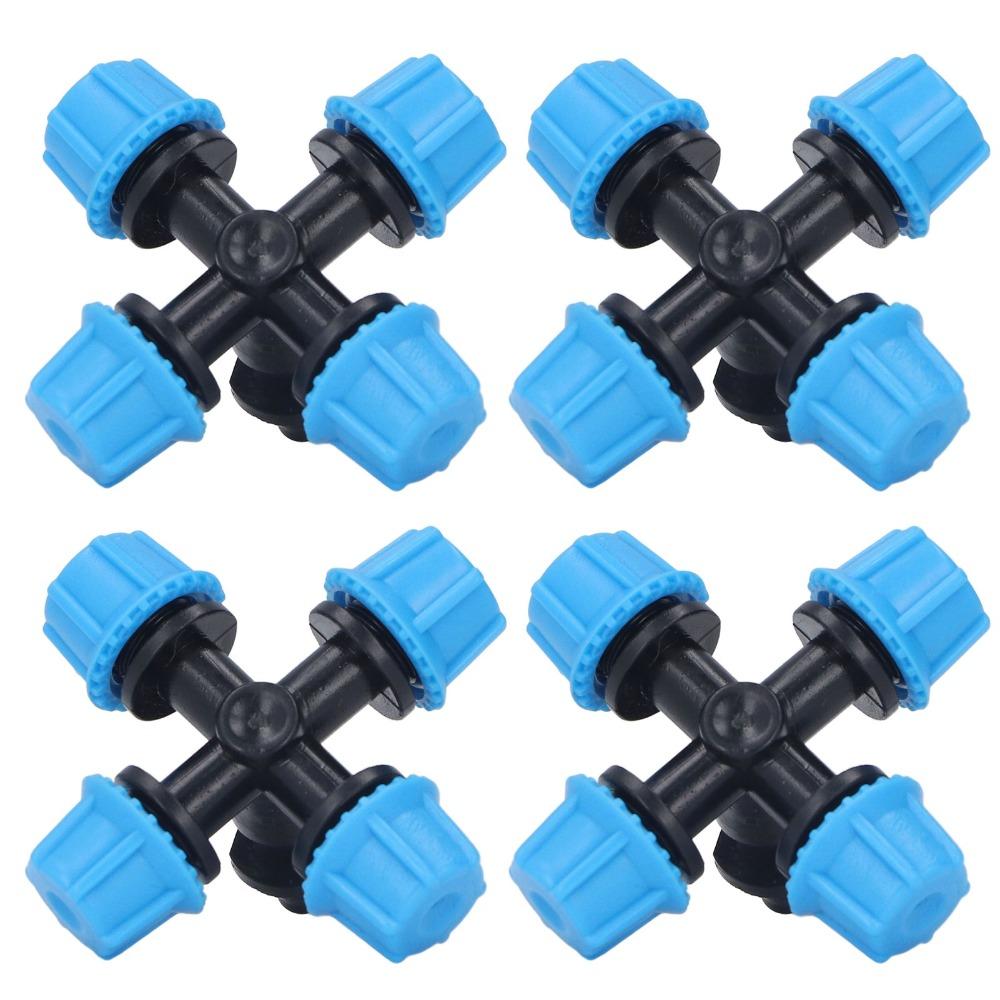20PCS Plastic Cross Atomization Micro Nozzle Four Outlet Misting Sprinkler Nozzle  Horticulture Use