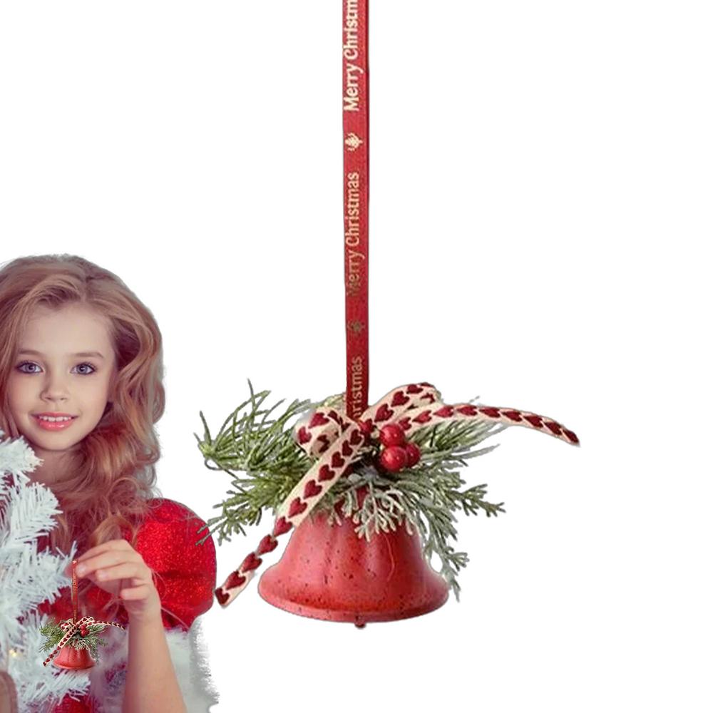 Christmas Bell Ornaments Festive Ornament With Bow And Pine Needles Christmas Party Bells For Party Gathering Porch Winter