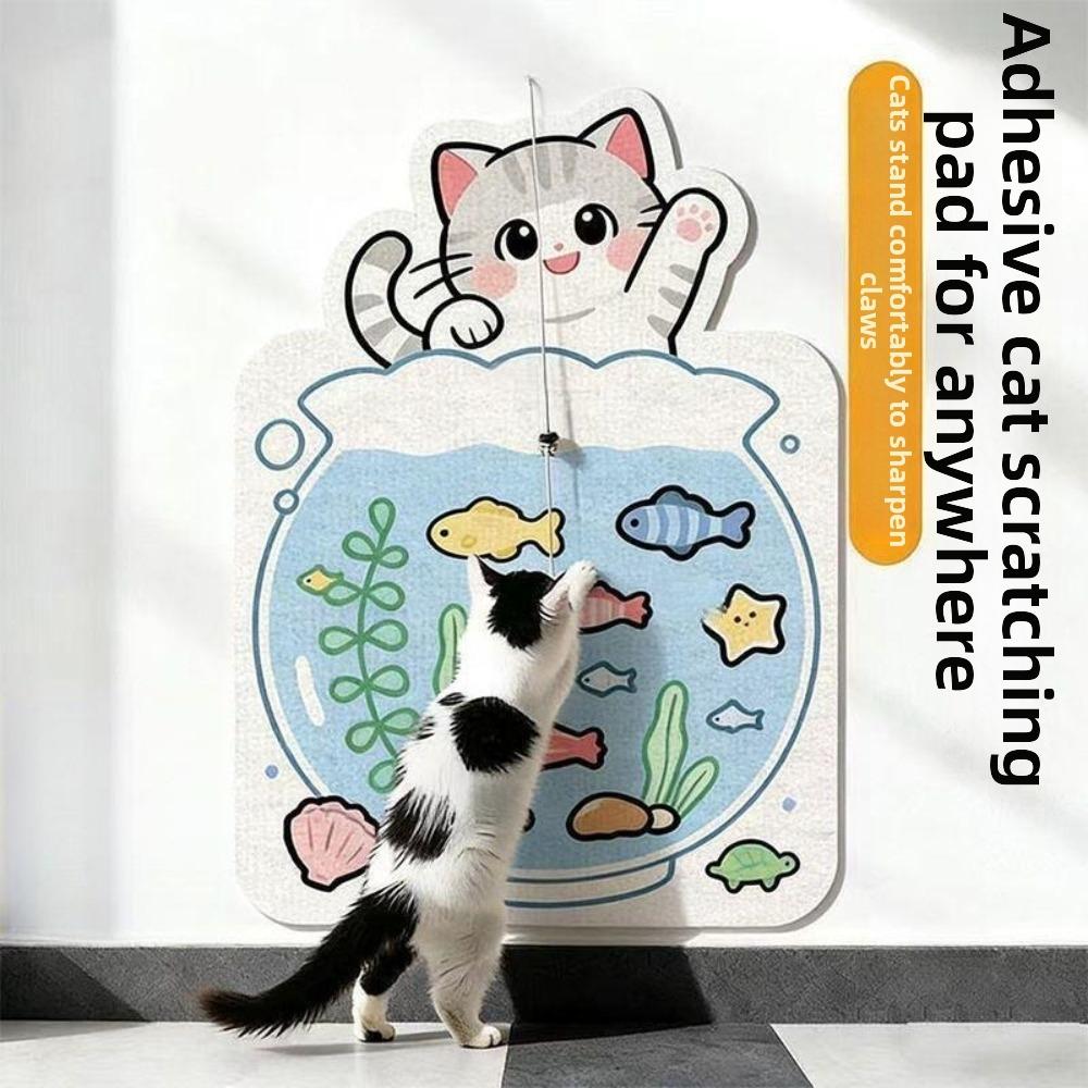 Non-Slip Backing Wall Scratching Mat Wall Mount Furniture Protector New Cat Scratcher Pad Home Use