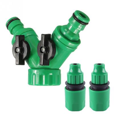 1Pcs Y Type Tap Connectors with 2Pcs Quick Adapter for 3/5mm Hose Garden Irrigation Water Splitter and 1/8 Inch Tubing Fittings