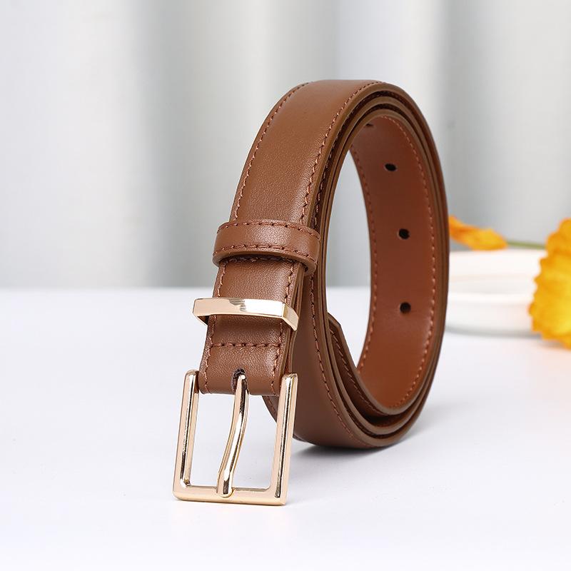 Light Luxury Simple Trend Fashion Versatile Leather Pin Buckle First Layer Cowhide High-End Women'S Belt Casual Pants Belt