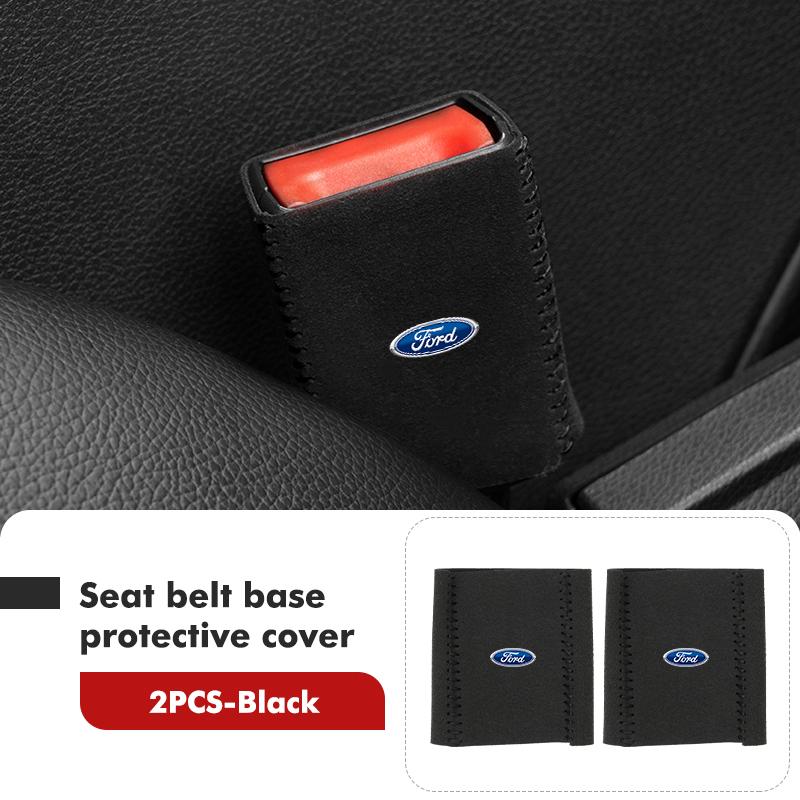 For Ford Car Seat Belt Buckle Clip Protector Suede Anti-Scratch Cover Auto Accessories Escort KA Flex Everest KA Expedition