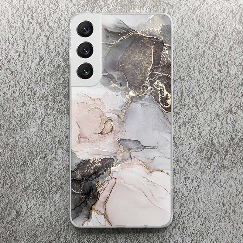 

Fashion Gold Pink Geometric Marble Print Soft Case for Samsung Galaxy S25 S24 S23 S22 Ultra S21 Plus S20 FE Phone Shell S10 + Pa Samsung S24