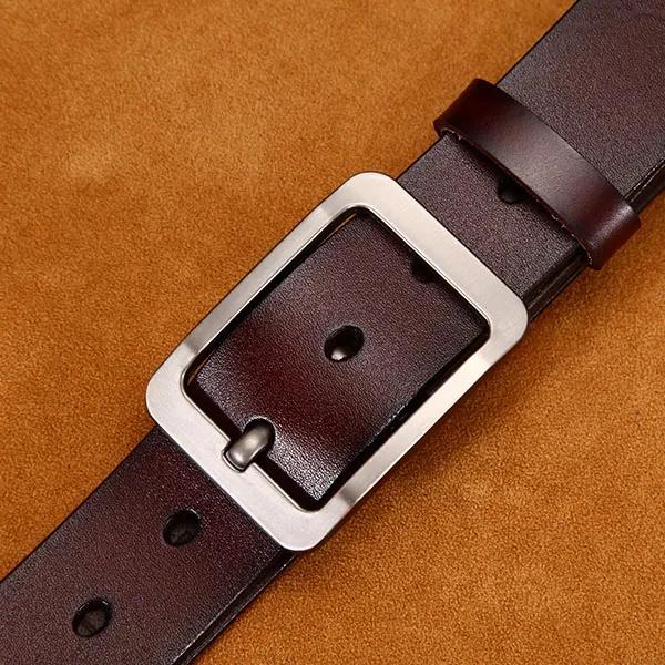 Men Alloy Pin Buckle Belt Men's Belt Vintage Needle Buckle Men's Leather Belt High Quality Black Brown 3.8cm Width