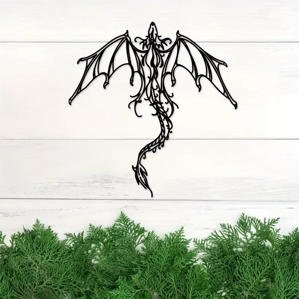 Mythic Dragon Metal Wall Decor (1pc) - Fantasy for Home. Great for Game Room & Man Cave. Gift for Him.