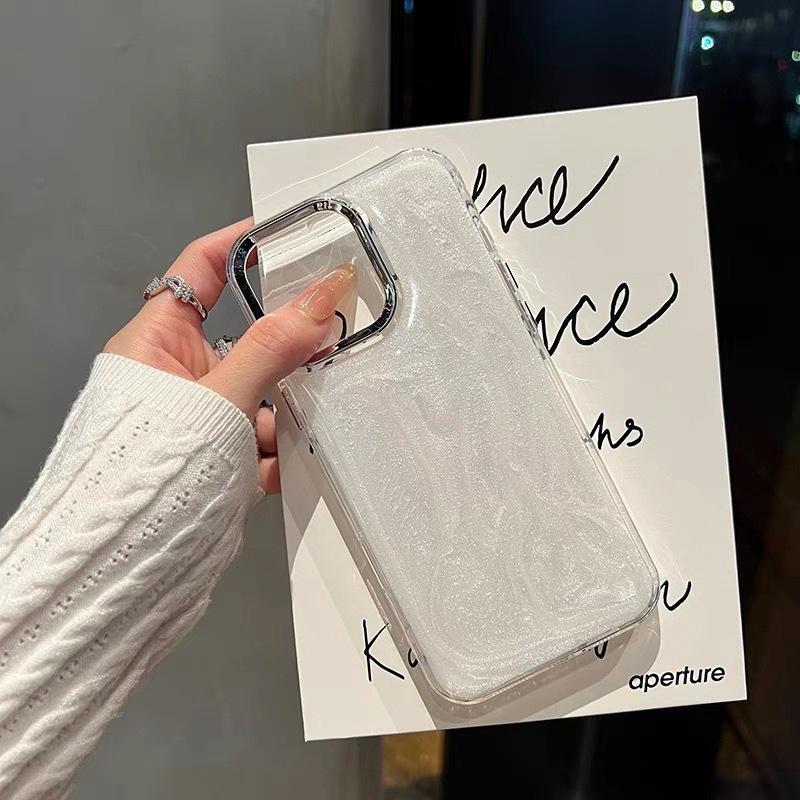 Drip Glitter Sequin Phone Case For Iphone17Promax Light Luxury Apple 16Plus Transparent Simple 14