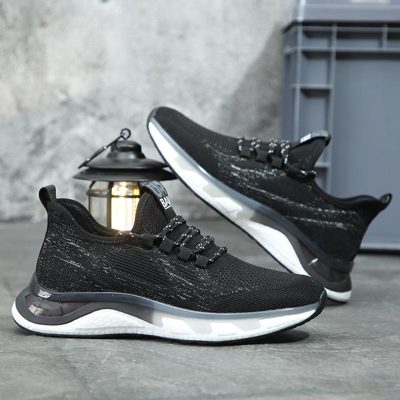 Black shoes men's summer thin fly-woven mesh casual sports trendy shoes breathable Wenzhou coconut men's shoes