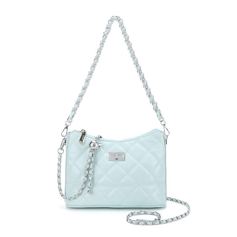 Spring and Summer New Niche Fashionable Small Fragrant Wind Rhombus Chain Bucket Bag Women's Versatile Commuting Foreign Style Shoulder Messenger Bag