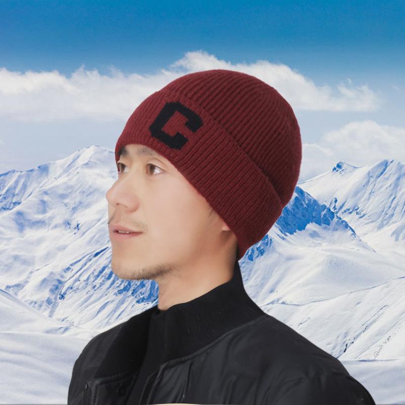 Hat Men's Ear Protector Hat Autumn and Winter Knitted Hat Cashmere Warm Elderly Hat Thickened Wool Hat Light Luxury