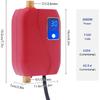 110V 3000W Electric Water Heater Small Instant Water Heater, Under Sink Plug and Play Water Heater, with LED Display, for Kitchen Counter Sink (Red)