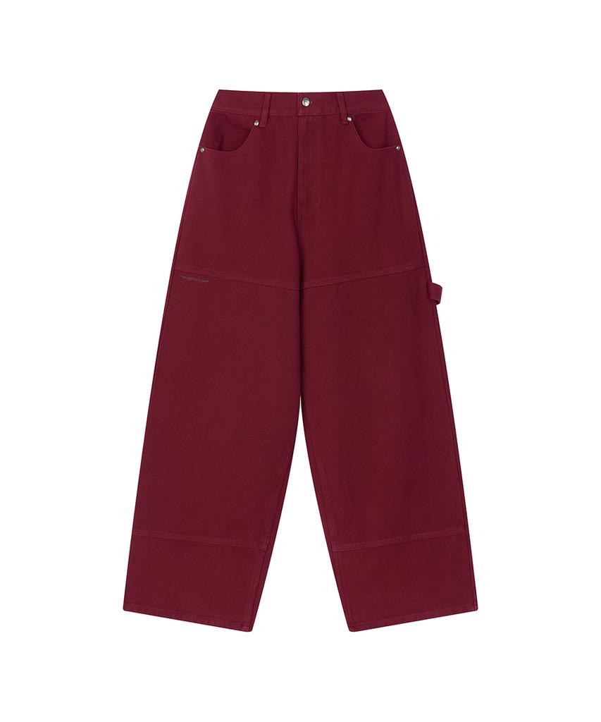 Lotaib Drop Line Oxford Pants - Red