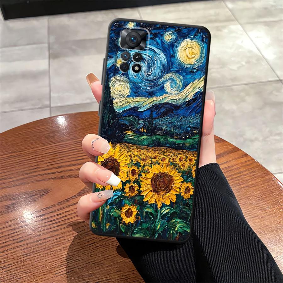 Oil Painting Art Black Soft Phone Cover Case for Xiaomi Redmi Note 12s 7 8 10S 11s 9 10 11 12 Pro 13 14 Pro Plus 9S