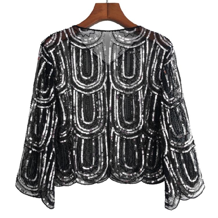 Bead Sequins Detailed Shawl Scarf for Special Occasion Unique Sequined Accessory for Trendy Outfits