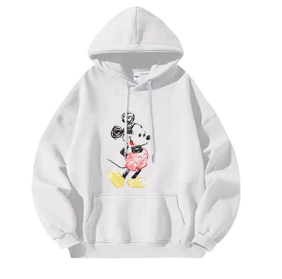 2025 Disney Series Cotton Fun Cartoon Mickey Pattern Printed Hoodie Men and Women Street Couple Loose Fashion Breathable Top