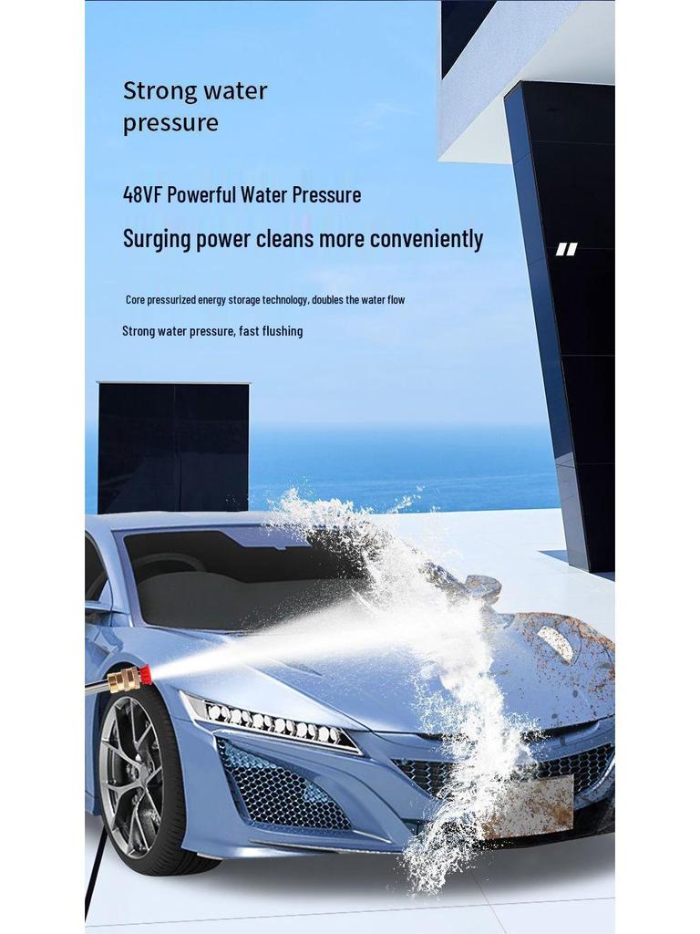 Portable High-Pressure Cordless Car Wash Gun with Rechargeable Battery