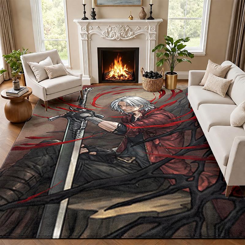 Devil May Cry Carpet Door Mat for Living Room or Bedroom Protective Mat Under Chair Office Decoration Christmas Gift Birthday Present