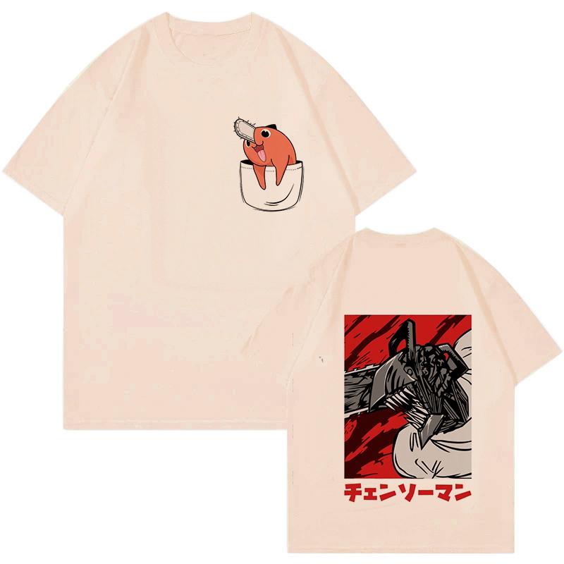 Unisex Mange Y2k Kleidung Japanischer Anime Chainsaw Man T-Shirt 90er Lustiges Pochita T-Shirt Makima Harajuku Grafik-T-Shirts Tops T-Shirt