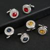 Luxury Cubic Zircon Men's Cufflinks Round Rhinestone Shirt Cufflink Classic French Suit Cuff Button Quality Zircon Gift for Man