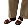 Version peau de mouton~ Sandales d'été pour femmes à bout ouvert rétro français à un bouton, sens du design polyvalent, vacances, sandales romaines