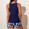 Women's Sports Swimsuit Two-piece Set, Vest , Shorts, Printed