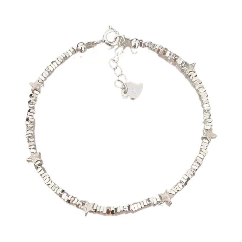Star Silver Trendy Fragment Bracelet Elegant Beaded Design Perfect For Gift